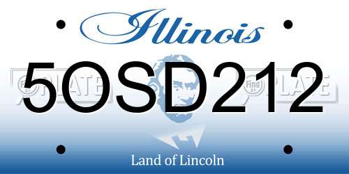 5OSD212 Illinois License Plate