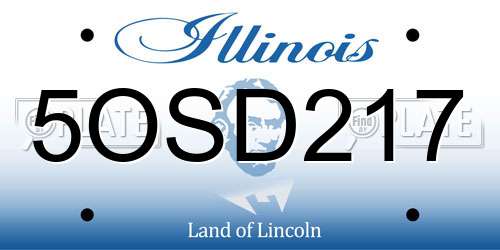 5OSD217 Illinois License Plate