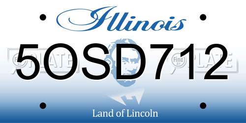 5OSD712 Illinois License Plate