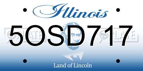 5OSD717 Illinois License Plate