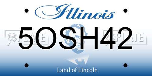 5OSH42 Illinois License Plate