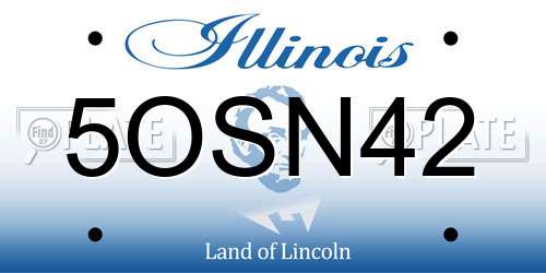 5OSN42 Illinois License Plate
