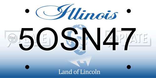 5OSN47 Illinois License Plate