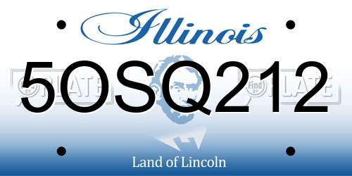 5OSQ212 Illinois License Plate