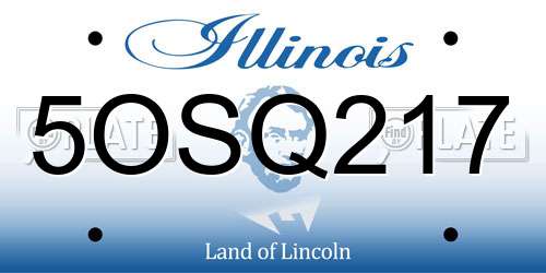 5OSQ217 Illinois License Plate