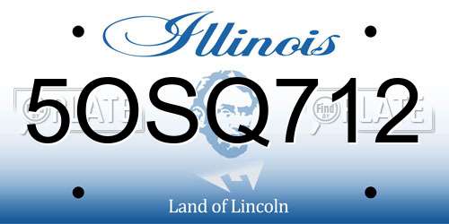 5OSQ712 Illinois License Plate