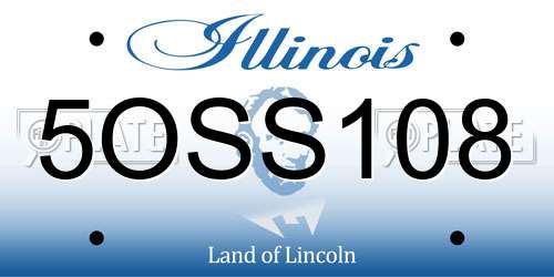 5OSS108 Illinois License Plate
