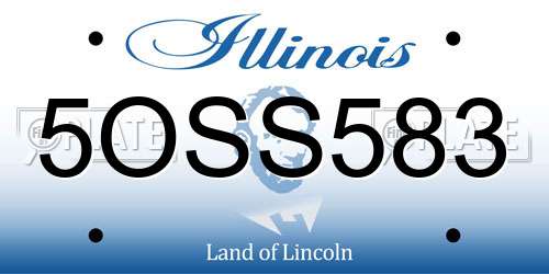 5OSS583 Illinois License Plate