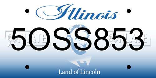 5OSS853 Illinois License Plate
