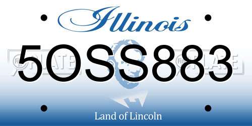 5OSS883 Illinois License Plate