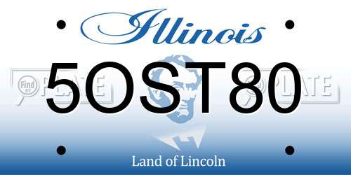 5OST80 Illinois License Plate