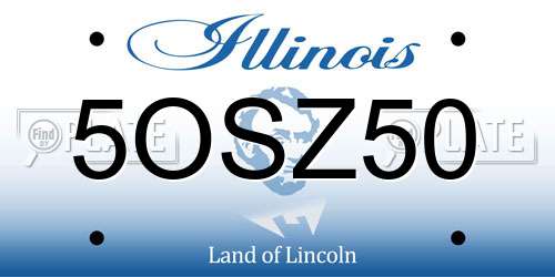 5OSZ50 Illinois License Plate