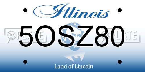 5OSZ80 Illinois License Plate