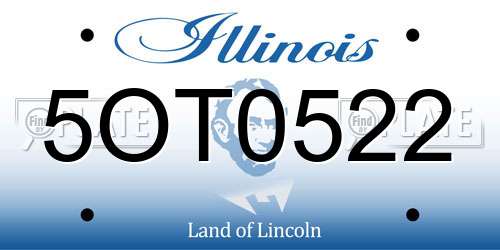5OT0522 Illinois License Plate