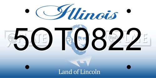 5OT0822 Illinois License Plate