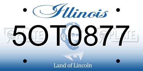 5OT0877 Illinois License Plate