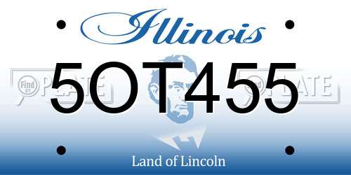 5OT455 Illinois License Plate