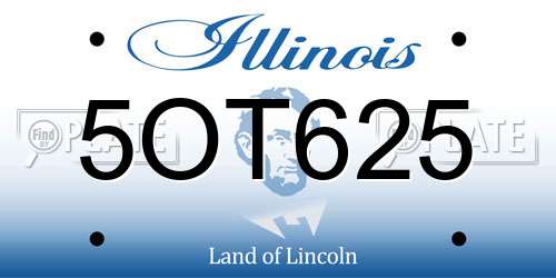 5OT625 Illinois License Plate