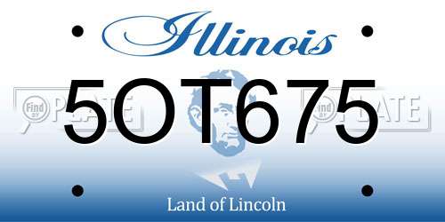 5OT675 Illinois License Plate