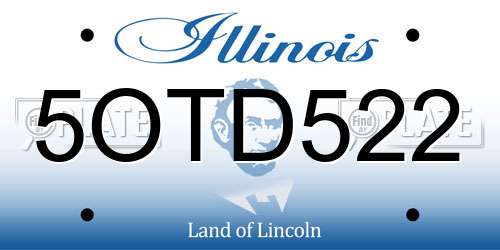 5OTD522 Illinois License Plate