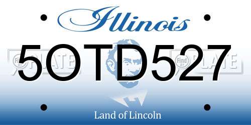 5OTD527 Illinois License Plate