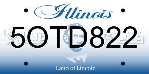 5OTD822 Illinois License Plate