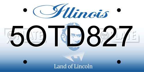 5OTD827 Illinois License Plate
