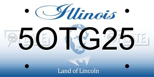 5OTG25 Illinois License Plate