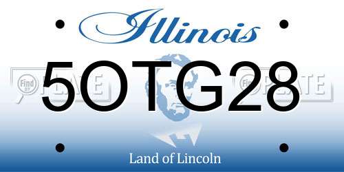5OTG28 Illinois License Plate