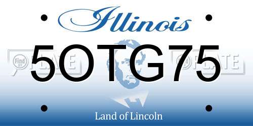 5OTG75 Illinois License Plate