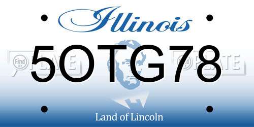 5OTG78 Illinois License Plate