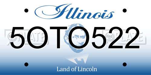 5OTO522 Illinois License Plate