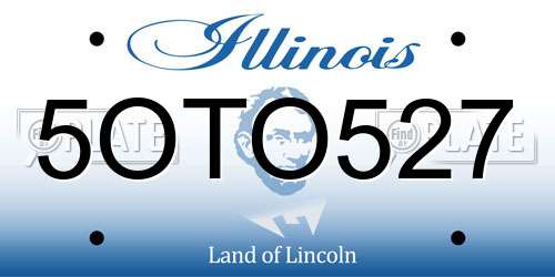 5OTO527 Illinois License Plate