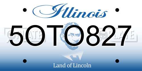 5OTO827 Illinois License Plate