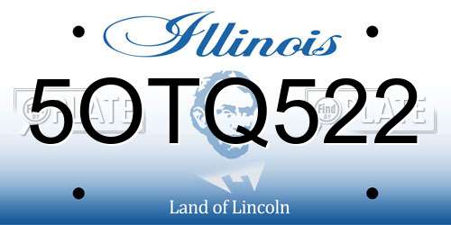 5OTQ522 Illinois License Plate