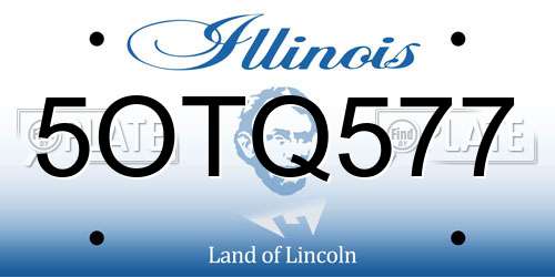 5OTQ577 Illinois License Plate