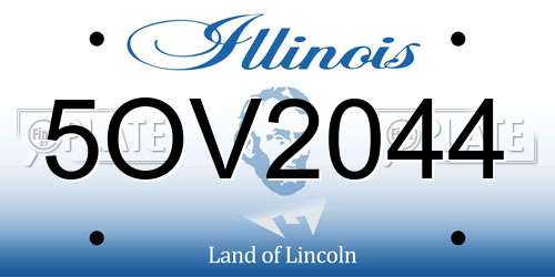 5OV2044 Illinois License Plate