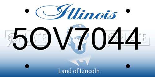 5OV7044 Illinois License Plate
