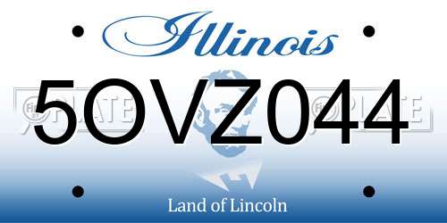 5OVZ044 Illinois License Plate