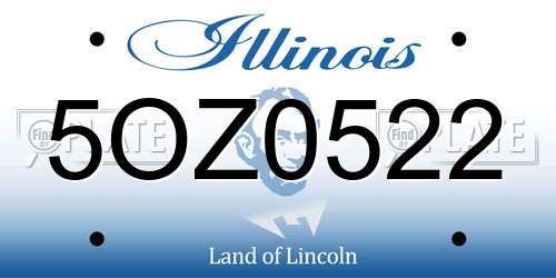 5OZ0522 Illinois License Plate