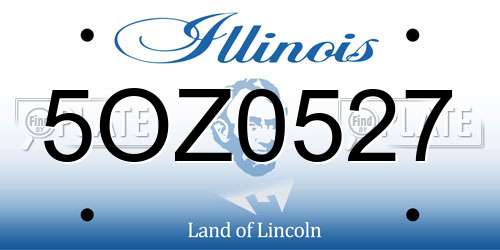 5OZ0527 Illinois License Plate