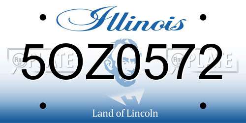 5OZ0572 Illinois License Plate