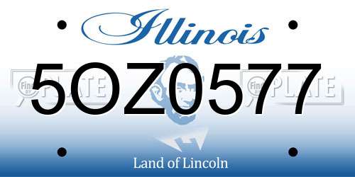 5OZ0577 Illinois License Plate