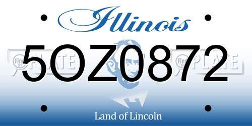 5OZ0872 Illinois License Plate