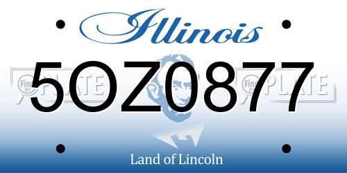 5OZ0877 Illinois License Plate