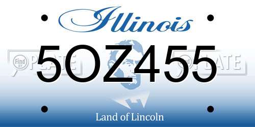 5OZ455 Illinois License Plate