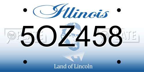 5OZ458 Illinois License Plate