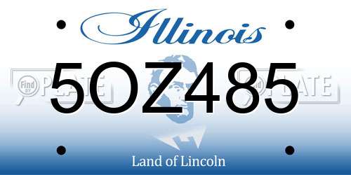5OZ485 Illinois License Plate