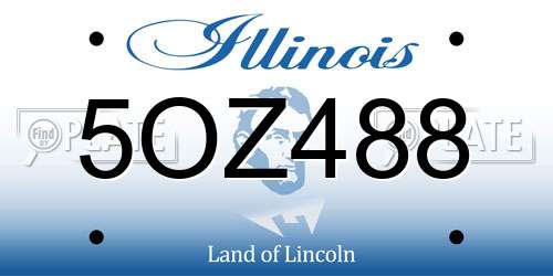 5OZ488 Illinois License Plate