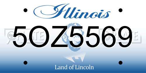 5OZ5569 Illinois License Plate